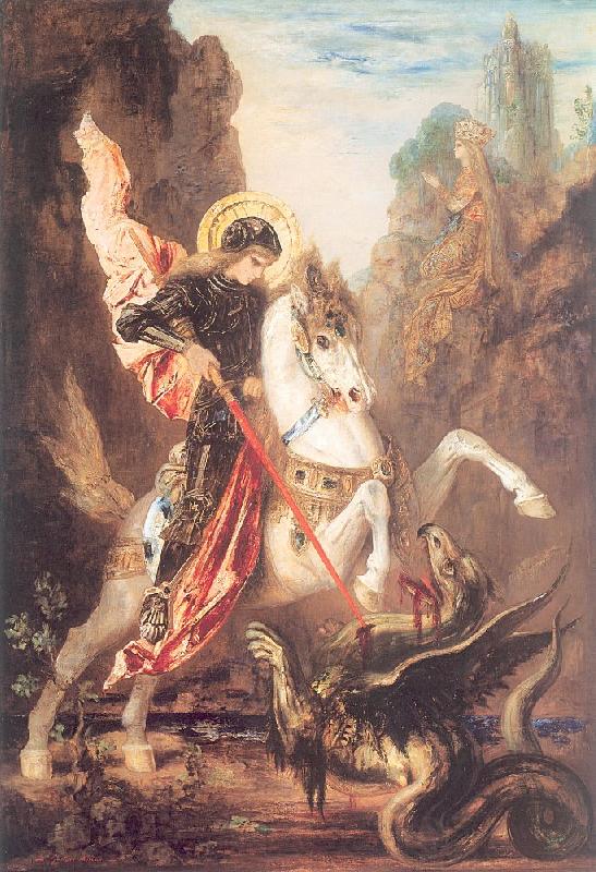 Gustave Moreau Saint George and the Dragon Norge oil painting art
